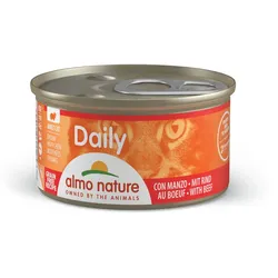 Almo Nature Daily Menu 85g Dose Katzennassfutter Sparpaket 48 x 85 Gramm Häppchen mit Rind