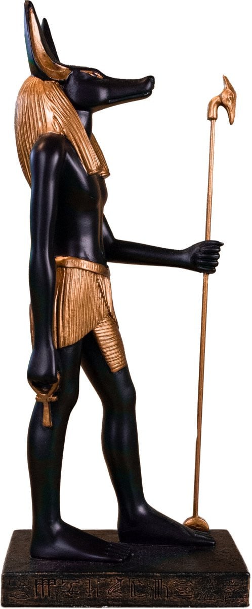 Beeldje van jakhals Anubis van polystone, Hoogte: 22 cm