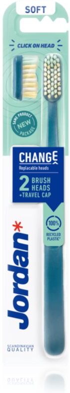 Jordan Change Soft 2-head brosse à dents + tête de rechange 1 pcs