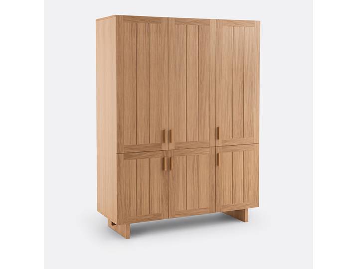 LA REDOUTE Armoire penderie 6 portes, Lanko Beige Coloris Chêne