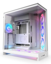 NZXT H9 Flow RGB+ weiß matt Temperd Glass x 2 Midi/Minitower ATX E-ATX Micro/Mini/Flex-ATX Mini-ITX 2,5 " Lüfter USB Typ C 13,4 kg (CM-H92FW-P1)