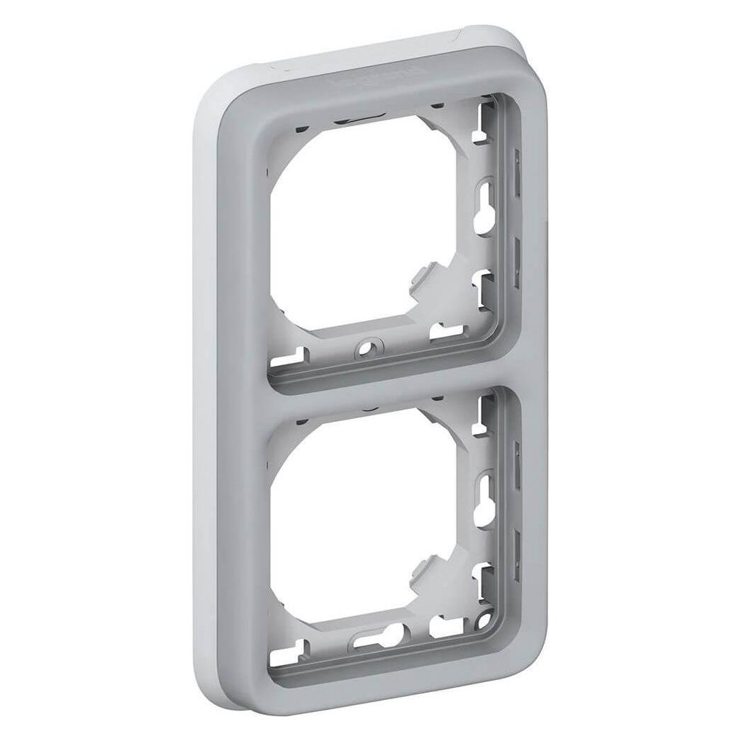 Legrand Plexo55 Modular Feuchtraum Abdeckrahmen 2-fach senkrecht Feuchtraum Aufputz grau 069685 (069685)