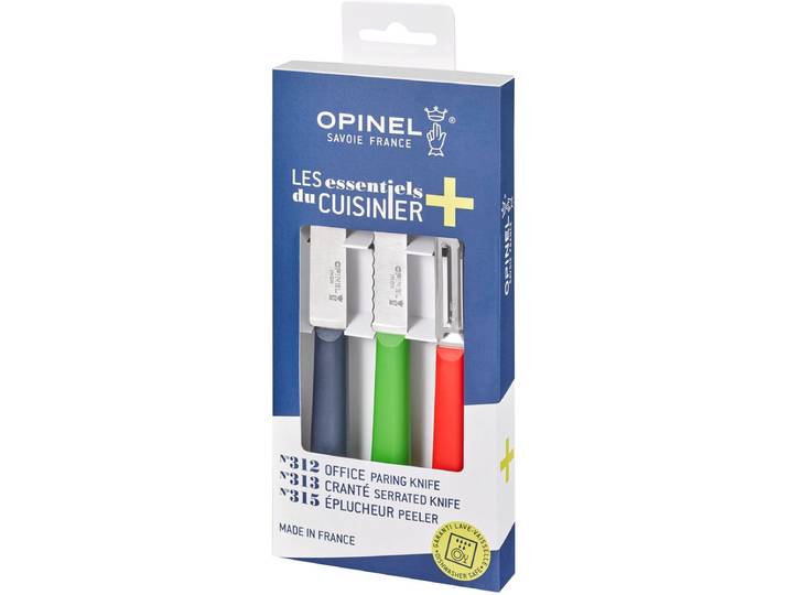 Opinel TRIO Essentiels+ 3-delig keukenset in multicolor\, RVS