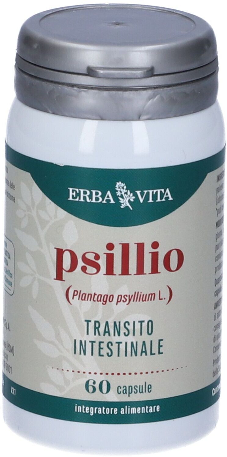 Erba Vita Psillio 60 Capsule - Transito Intestinale Regolare e Benessere Digerente