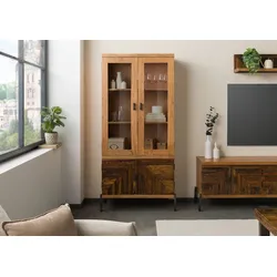Vitrine Altholz 90x40x198 natur lackiert LYON #160