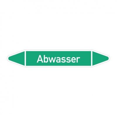 Aufkleber I RKZ-Etikett Abwasser, grün/weiß, für Ø 60-90mm, 310x52mm, 3/Bogen
