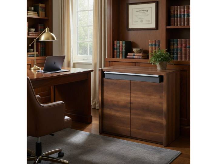 Xlmoebel Sideboard Modernes braunes Holzsideboard mit kompaktem Design, Made in Europa