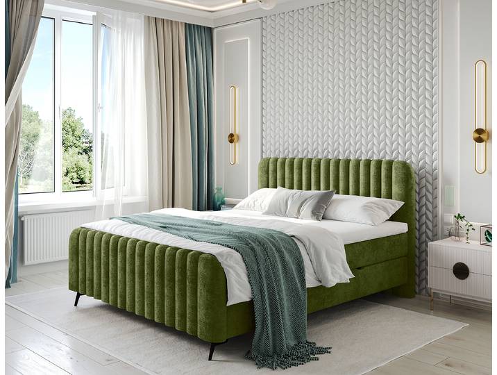 Boxbett Twilley 180 x 200cm Chenille Lorin Grün