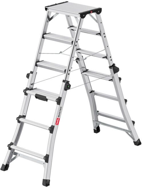 Hailo Alu-échelle télescopique double Master DTL100 2x4 - 2x6 marches (8655107)