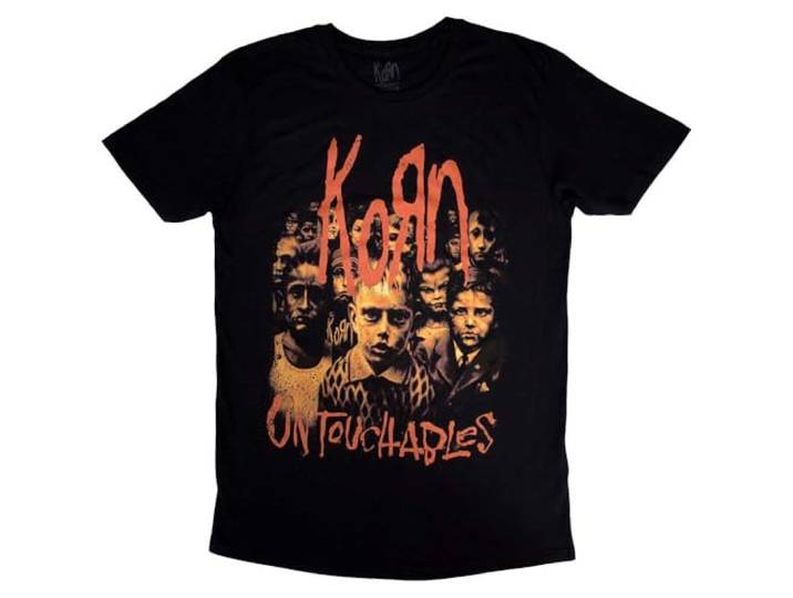 Rock Off officially licensed products KORN Untouchable Band Logo T-shirt, Zwart, XL