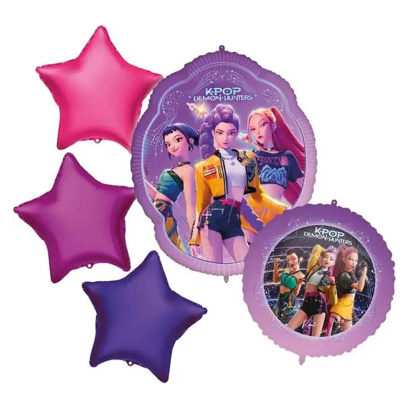 Decorata Party Folienballon Bouquet K-Pop Demon Hunters 5 Ballons (5x) (70181708)