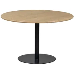 Esstisch Tablo aus Eiche FSC, modern rund mit Metallgestell, Natur, Ø120 cm