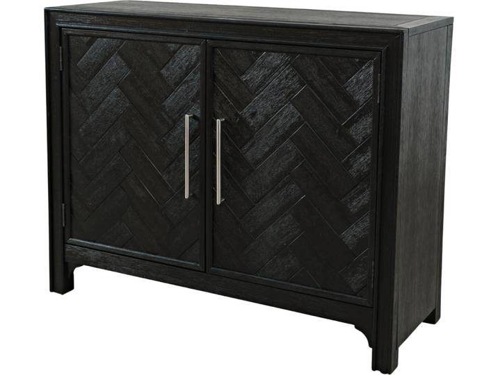 FURNLUX Anrichte Avola Schwarz 102cm / Hauptfarbe: Schwarz / Abmessungen: 102 x 82 x 38 cm