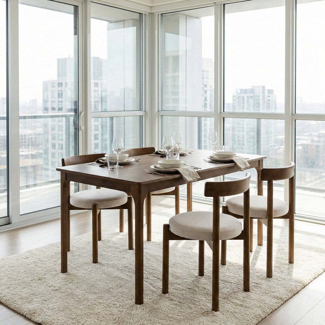 Furnt Aldridge Rectangle Wooden Dining Table - 140cm Walnut