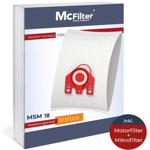 McFilter Staubsaugerbeutel MSM 28, mit Ersatzfiltern, für Staubsauger Miele S4, S6, C1, C2 Serie, 10 Stück