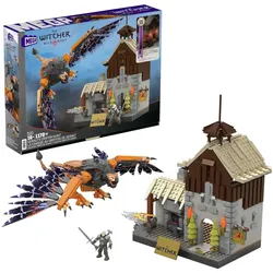 Mattel HDL28 - MEGA - The Witcher - Geralts Greifjagd Bauset mit LED-Lichtern, 1170 Teile