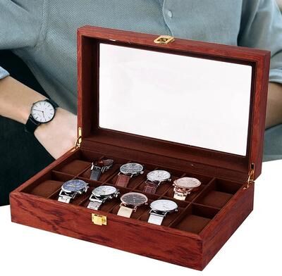 All Categories Goods Luxury Accents Display Box, 12 Slot Gold Wooden Watch Box For Men, Holder Gift Luxury Accents Display Box, 12 Slot Gold Wooden Watch Box For Men, Holder Gift