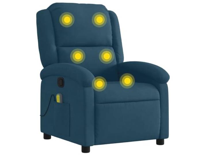 vidaXL Massagesessel Blau Samt