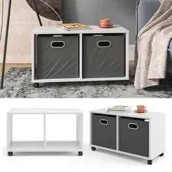 Vicco Rollcontainer Bürocontainer 2 Fächer Aktenregal Büroregal Aktenschrank