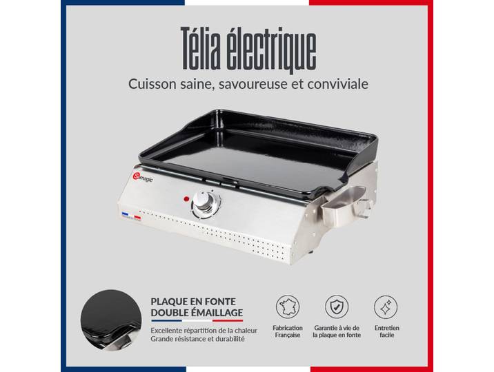 Plancha électrique Telia Cuisson Saine Et Polyvalente - Somagic