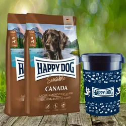 Happy Dog Supreme Sensible Canada 2 x 11 kg inkl. Happy Dog Futtertonne