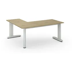 Büroschreibtisch PRIMO FLEXIBLE, 180x160 cm, Eiche natur