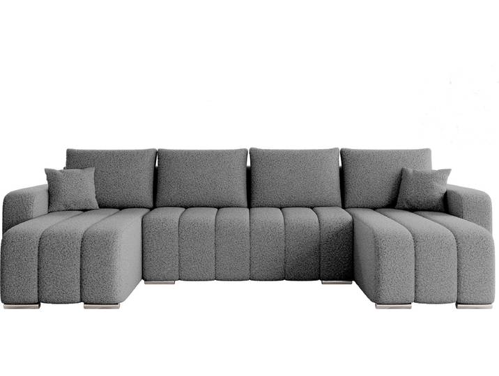 MIRJAN24 Ecksofa Pufetto U Boucle, Eckcouch mit Bettkasten und Schlaffunktion, Polstersofa, U-Form vom Hersteller (Farbe: Lambi 12)