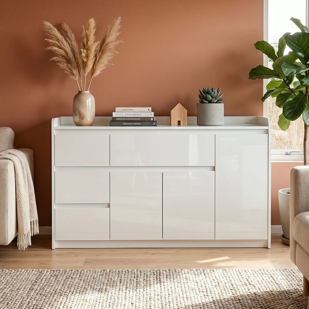 Metro Sideboard White 80cm H X 143cm W X 40cm D