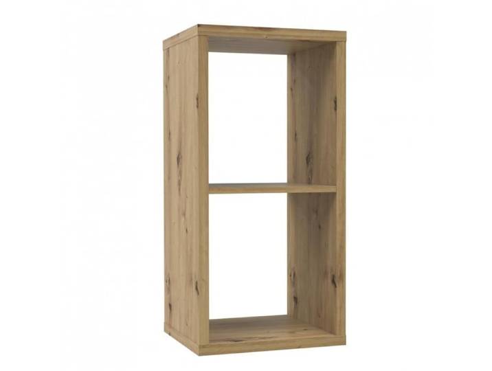 Etagère cube 2 casiers décor bois rustique texturé - CLASSICO