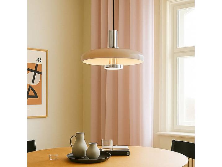 Suspension Branford, style rétro, Ø 35 cm, beige, métal - Lindby - Salon / séjour - Vintage / rétro - À ampoule unique