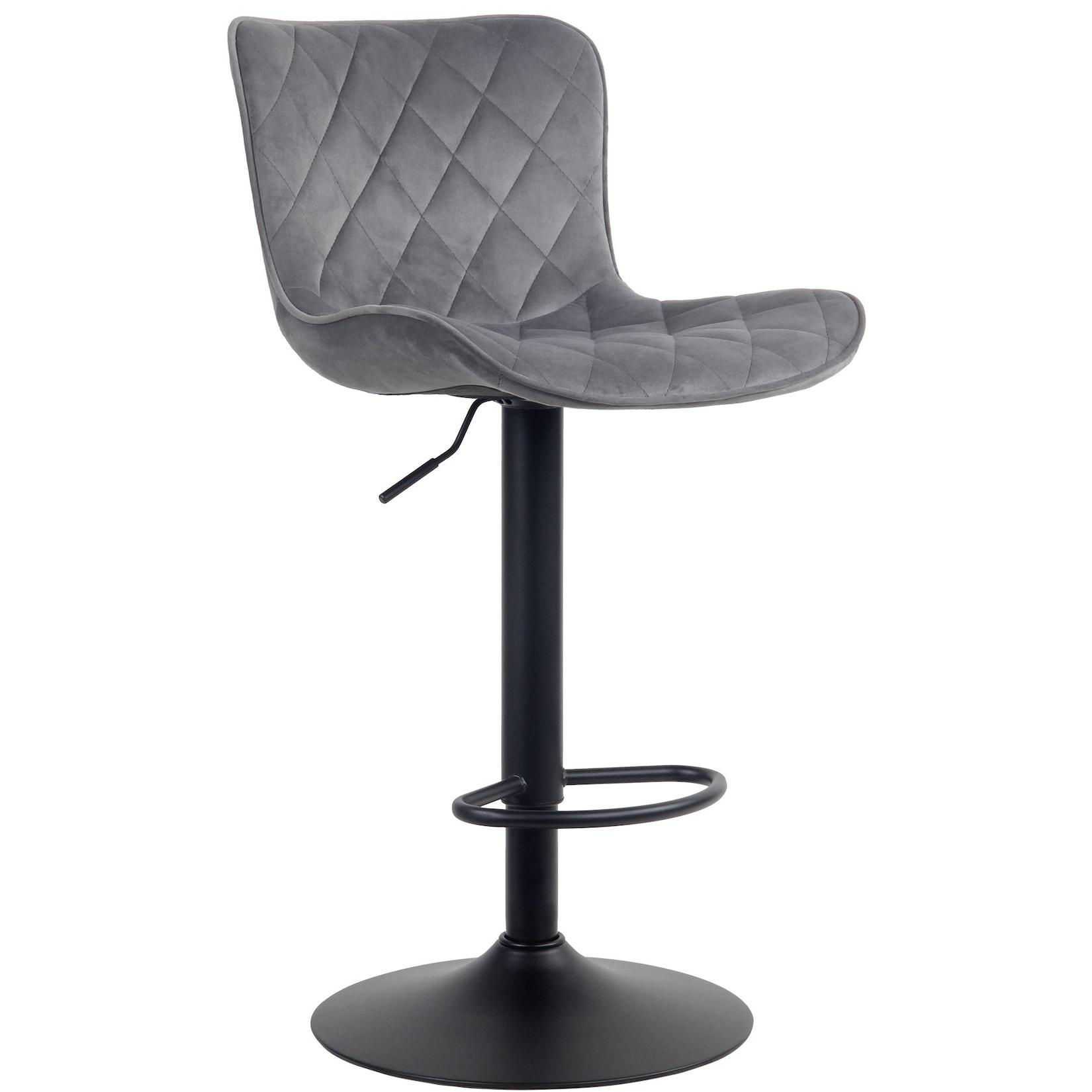 CLP Barhocker Emma Samt Farbe: dunkelgrau, Material: Samt