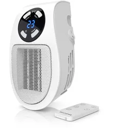Brandson Steckdosen Heizlüfter, 500W Mini Heizung mit Temperaturregelung & Fernbedienung, Überhitzungsschutz, Automatische Abschaltung, Weiß