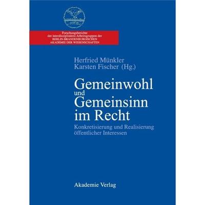 Gemeinwohl und Gemeinsinn im Recht, Gebundene Ausgabe von Barrere, De Gruyter, 978-3-05-003678-6