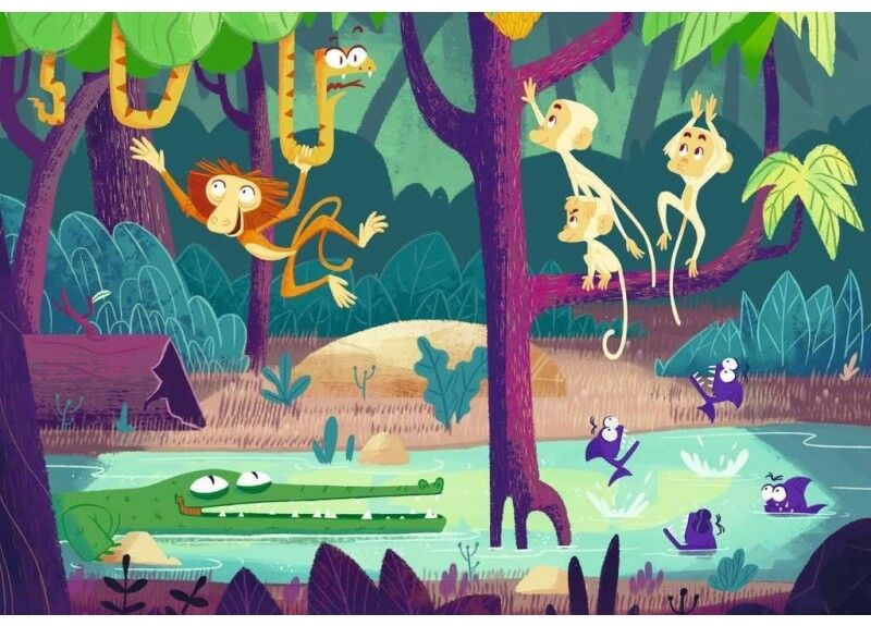 Ravensburger Puzzle & Play - 2x24 pièces - Exploration de la jungle