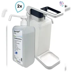 SET: Blanc Hygienic Hebelspender 1.000ml + 2x 1 Liter Haut- und Händedesinfektion mit vormontierter Pumpe