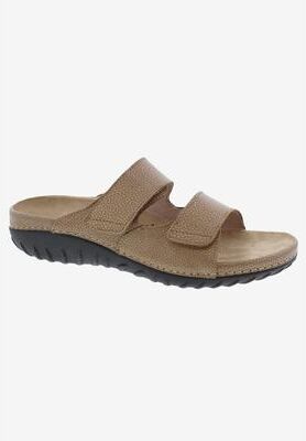 Wide Width Women's Cruize Footbed Sandal by Drew in Rose Gold Leather (Size 5 W)