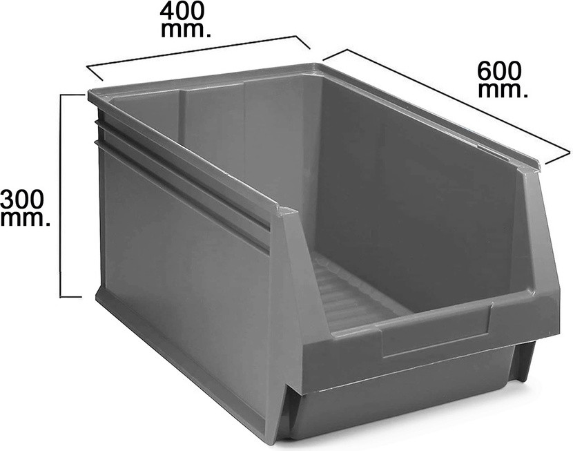 Industrias Tayg Stapelbare lade model 60 grijs B/D/H: 60 x 40 x 30 cm