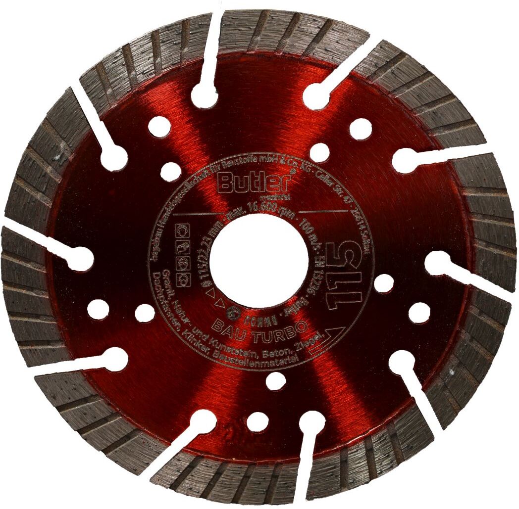 Diewe Butler macht's! Diamant-Trennscheibe Bau Turbo, Bohrung: 22,23 mm, Ø 115 mm