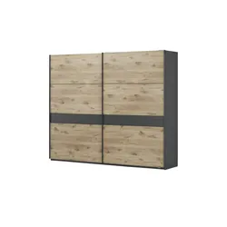 uno Schwebetürenschrank in Viking Oak hell Bilbao , holzfarben , Maße (cm): B: 270 H: 225,5 T: 60.0