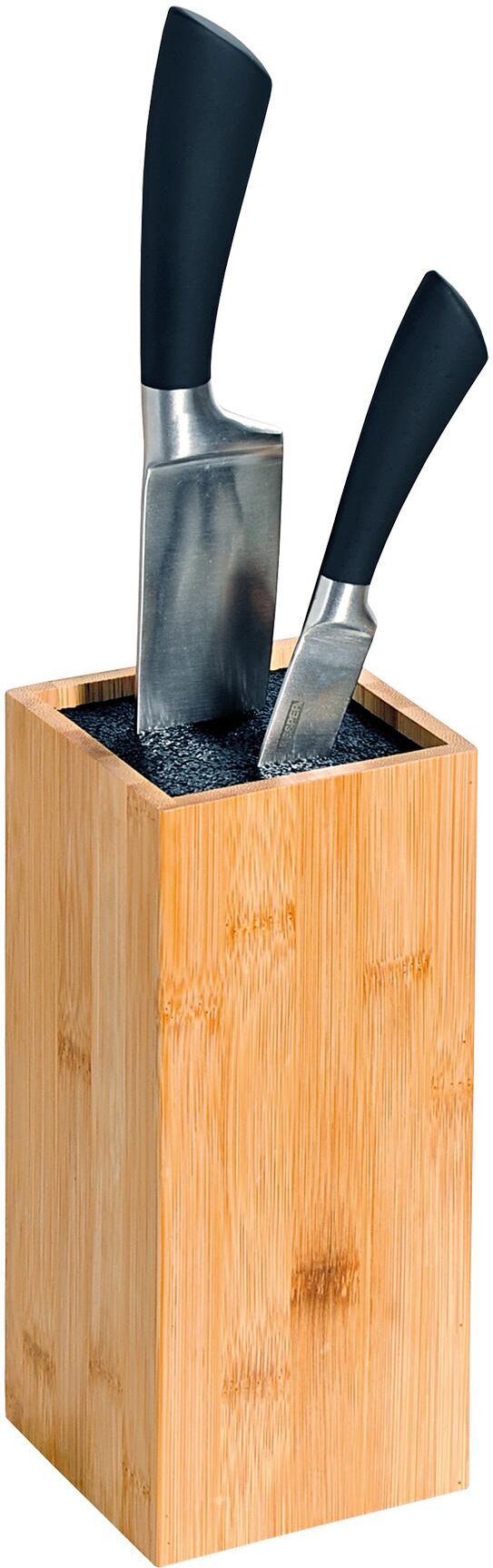Messerblock KESPER "mit Kunststoffborsten", beige (natur), B:10cm H:23cm L:10cm, Messerblöcke, Messerblock, ohne Messer