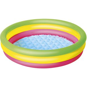 Bestway Planschbecken Swim Squad 51104, ab 2 Jahren, mit 3 Luftringen, bis 62 Liter, Ø 102 x 25 cm
