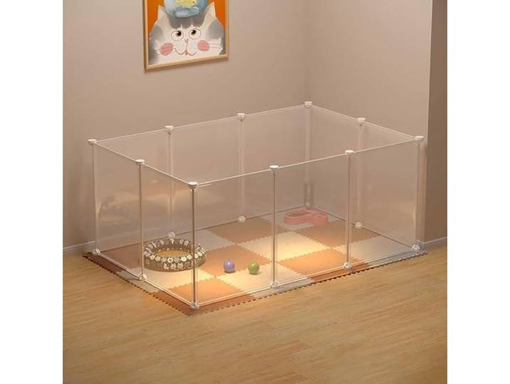 TXGJWRA Katzenhaus Katzenkäfige für den Innenbereich, Laufstall, Katzengehege, Katzenkäfig für kleine Hunde, Frettchenkäfig, leicht zu reinigen, für Katzen und Kleintiere, einfarbig, 111 x 75 x 47 cm