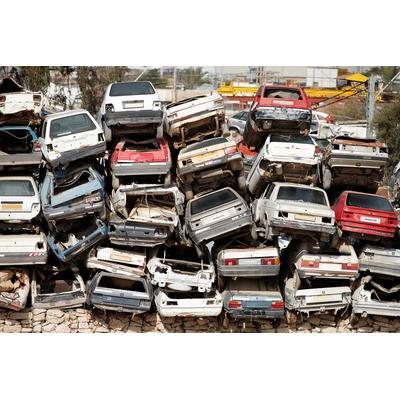 Fototapete PAPERMOON "Autowracks", bunt, B:3,5m L:2,6m, Vlies, Tapeten