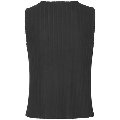 Tanktop VIVANCE "aus kuscheliger Rippware mit flauschigem Griff", Damen, Gr. 40/42, schwarz, Jersey, Obermaterial: 94% Polyester, 6% Elasthan, unifarben, figurumspielend hüftlang, Rundhals, Tops Tanktop, kuscheliges Tanktop, weiches Ripptop aus...