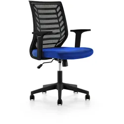 ROCADA 907-3 Bürodrehstuhl, schwarze Netzrückenlehne, Sitzpolster blau