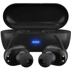 Maxell MINI DUO Kabellose In-Ear-Kopfhörer mit Ladetasche Schwarz (5 h, Kabellos), Kopfhörer, Schwarz