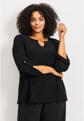 Plus Size Women's Keyhole Hardware Top by Avenue in Black (Size 30/32)