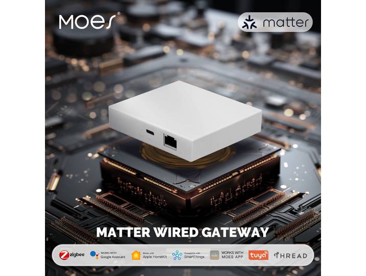 MOES Tuya Zigbee Matter fil passerelle maison intelligente pont Matter Hub prise en charge commande vocale Siri Homekit Smartthings Google Alexa