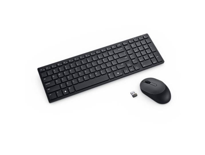DELL KM555, Sans fil, RF sans fil + Bluetooth, Plunger key switch, AZERTY, Noir, Souris incluse KM555-BLK-FR