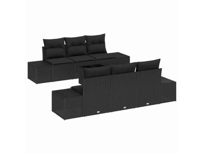 Makastle Lounge Sofa-Set 7-TLG. Poly Rattan Schwarz Modular